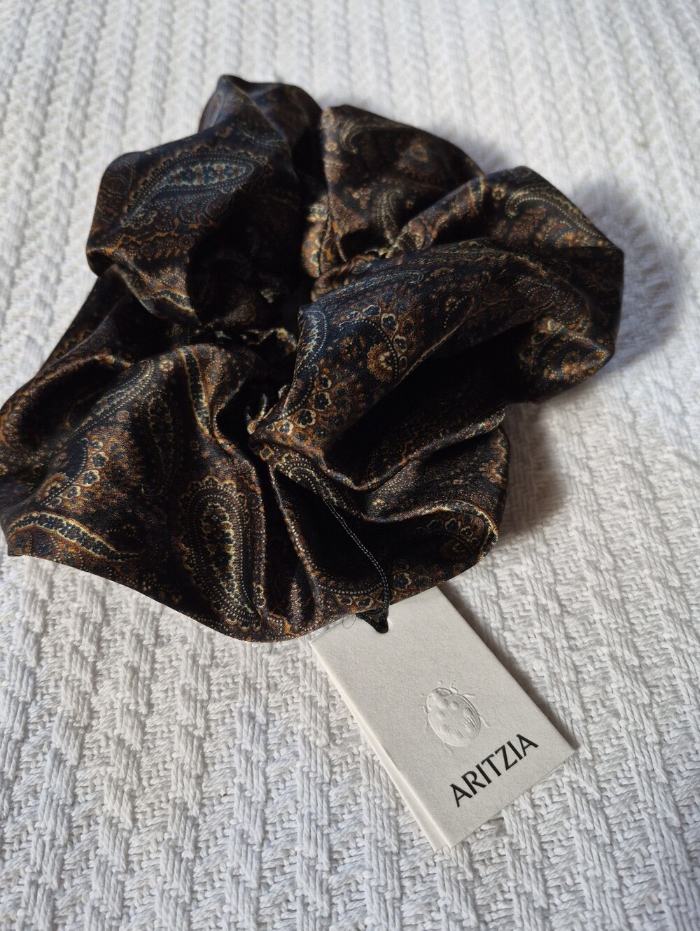 Aritzia Brown Paisley Silk Scrunchies (2x) - Bonus item with purchase over $75!